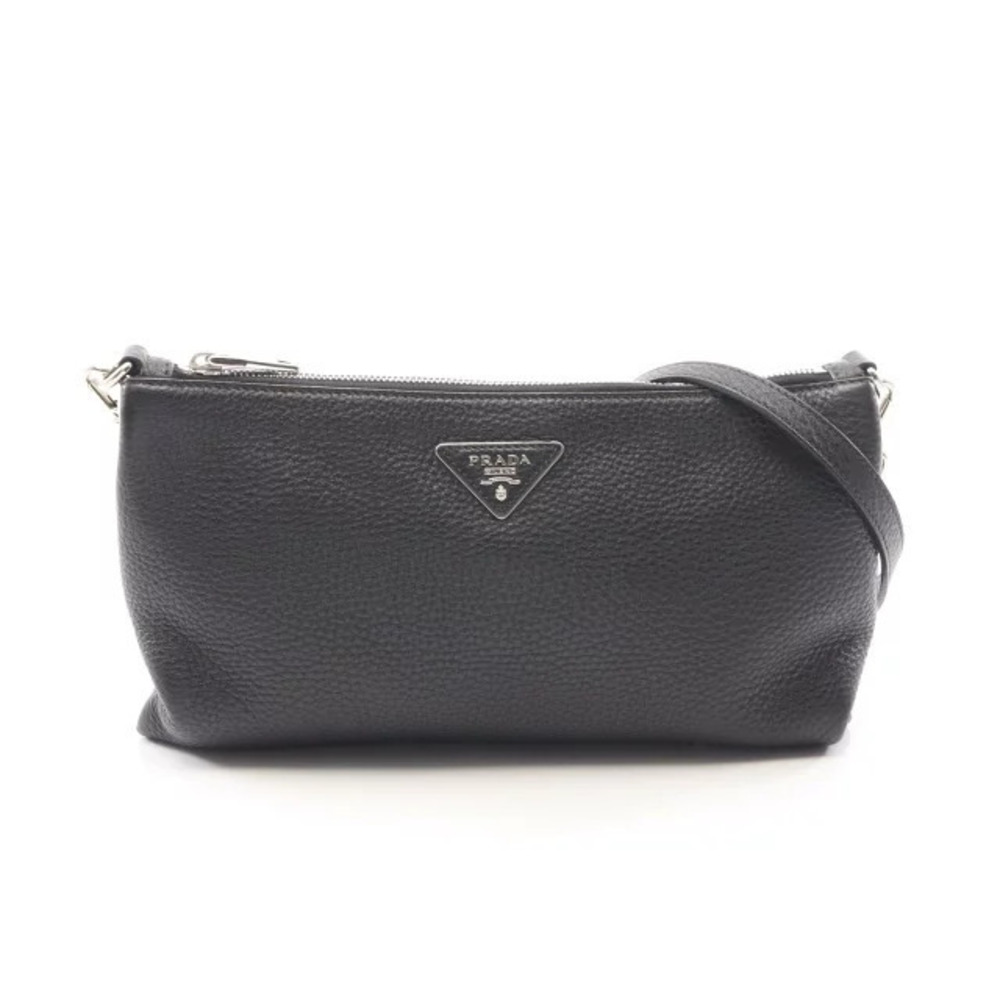 Prada black Vitello Daino Leather Crossbody Bag